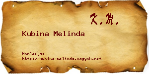 Kubina Melinda névjegykártya
